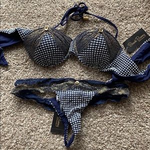 One of a kind beach bunny gingham lace bikini XS/S